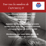 pour tous les membres de l&rsquo;apcmcq&nbsp;!!!